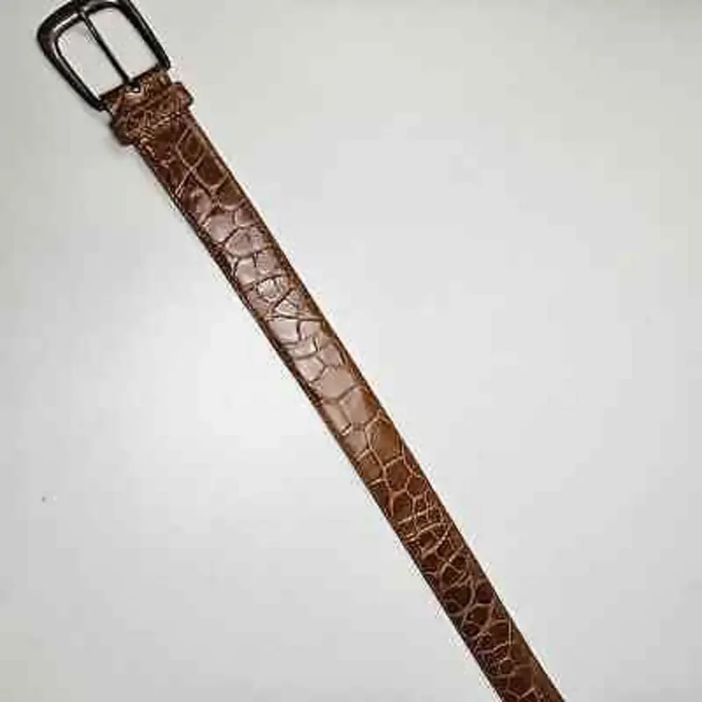 Vintage Ralph Lauren Alligator Leather & Sterling Silver‎ Belt 2268 Men 30 Brown